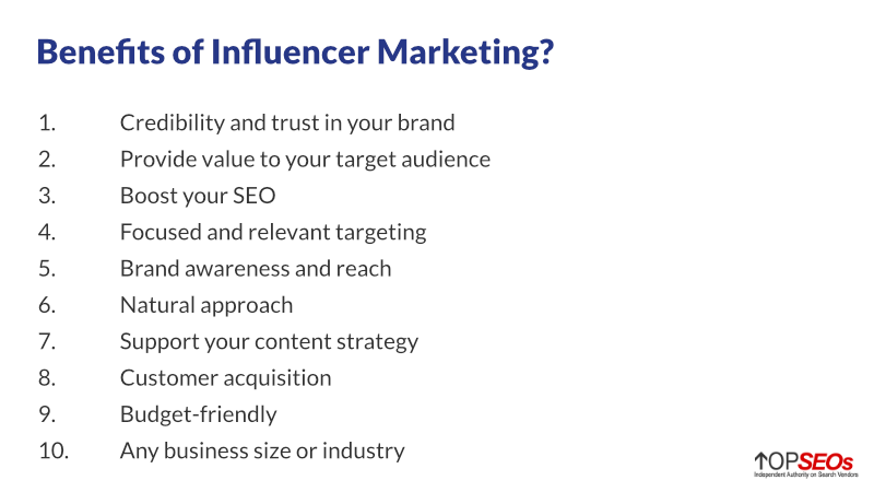 benefits of influencer marketing