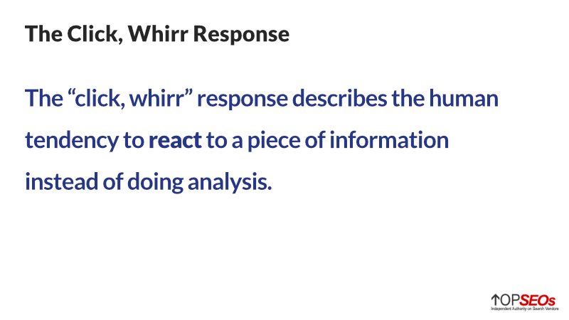 click, whirr response