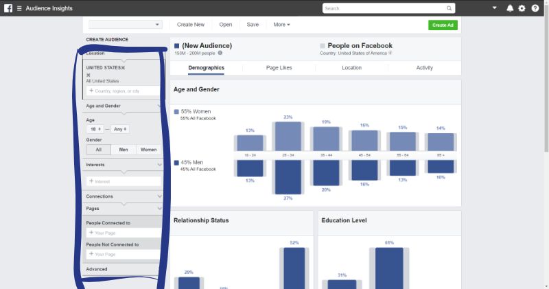 how to refine an audience on facebook audience insights