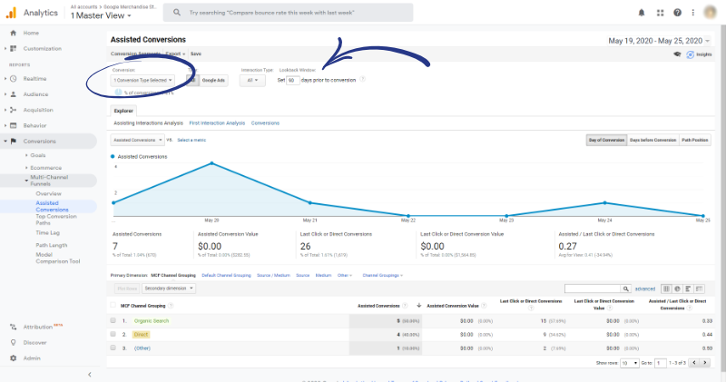 google analytics assisted conversions