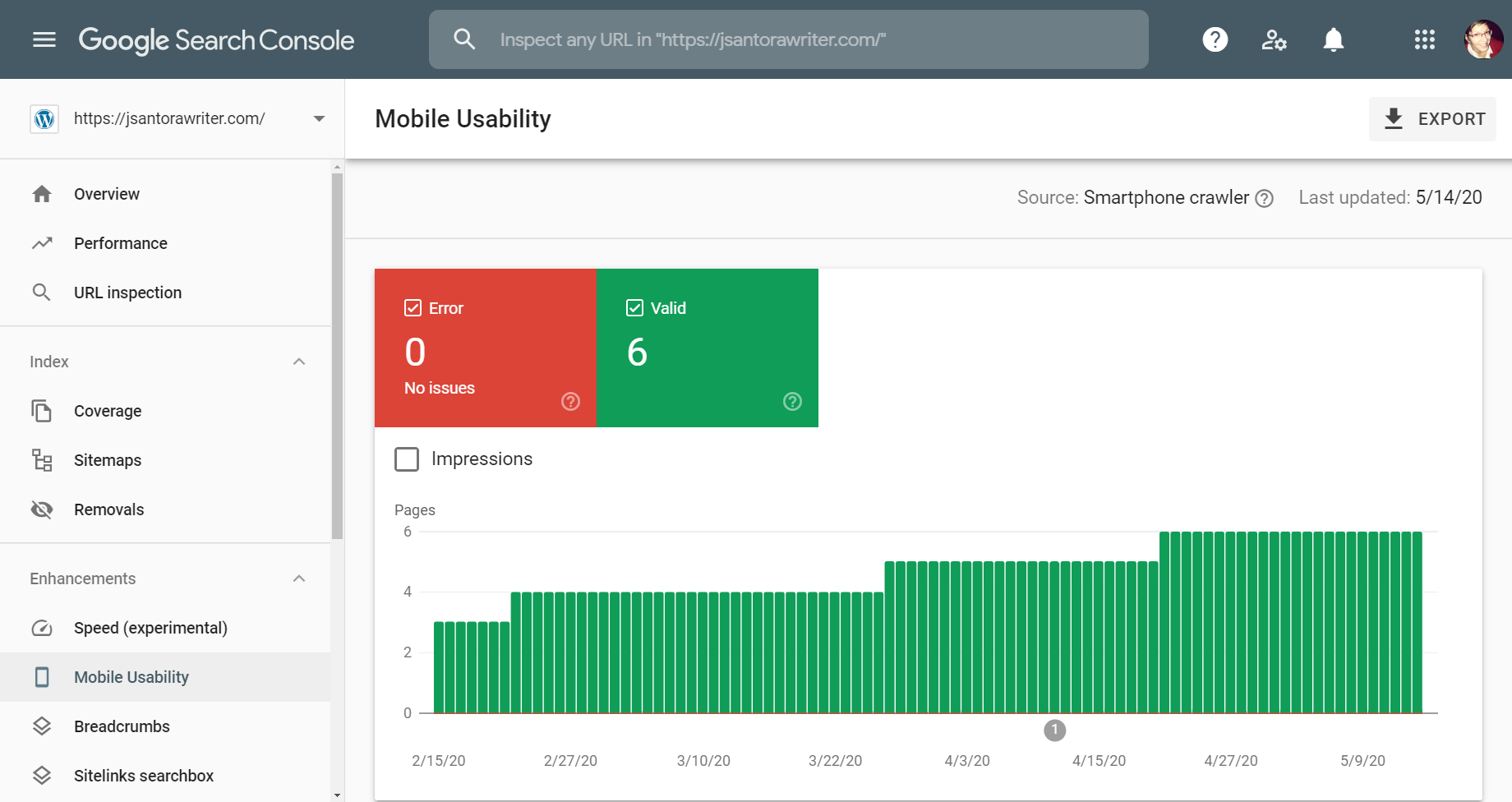 google search console mobile usability