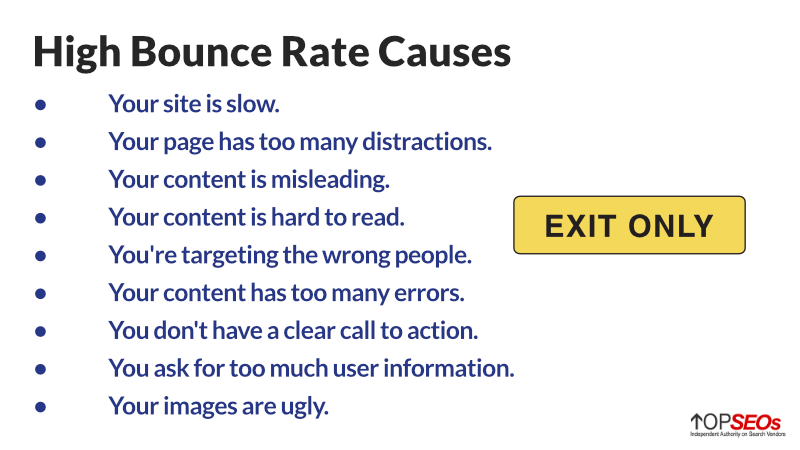 causes of high bounce rates