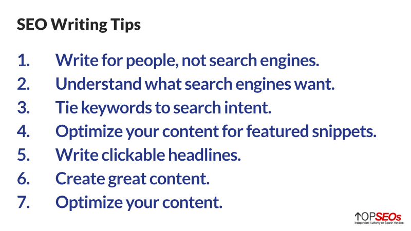 list of seo writing tips