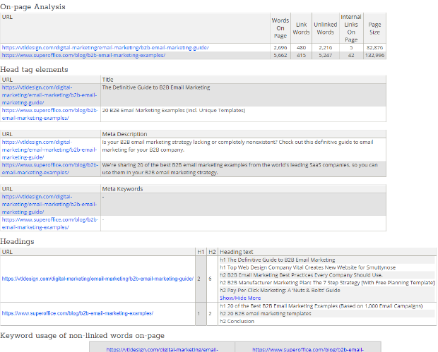 side-by-side seo comparison tool