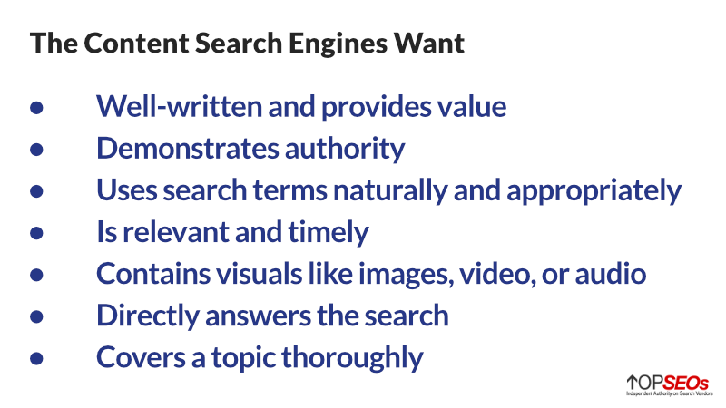 what search engines want for seo